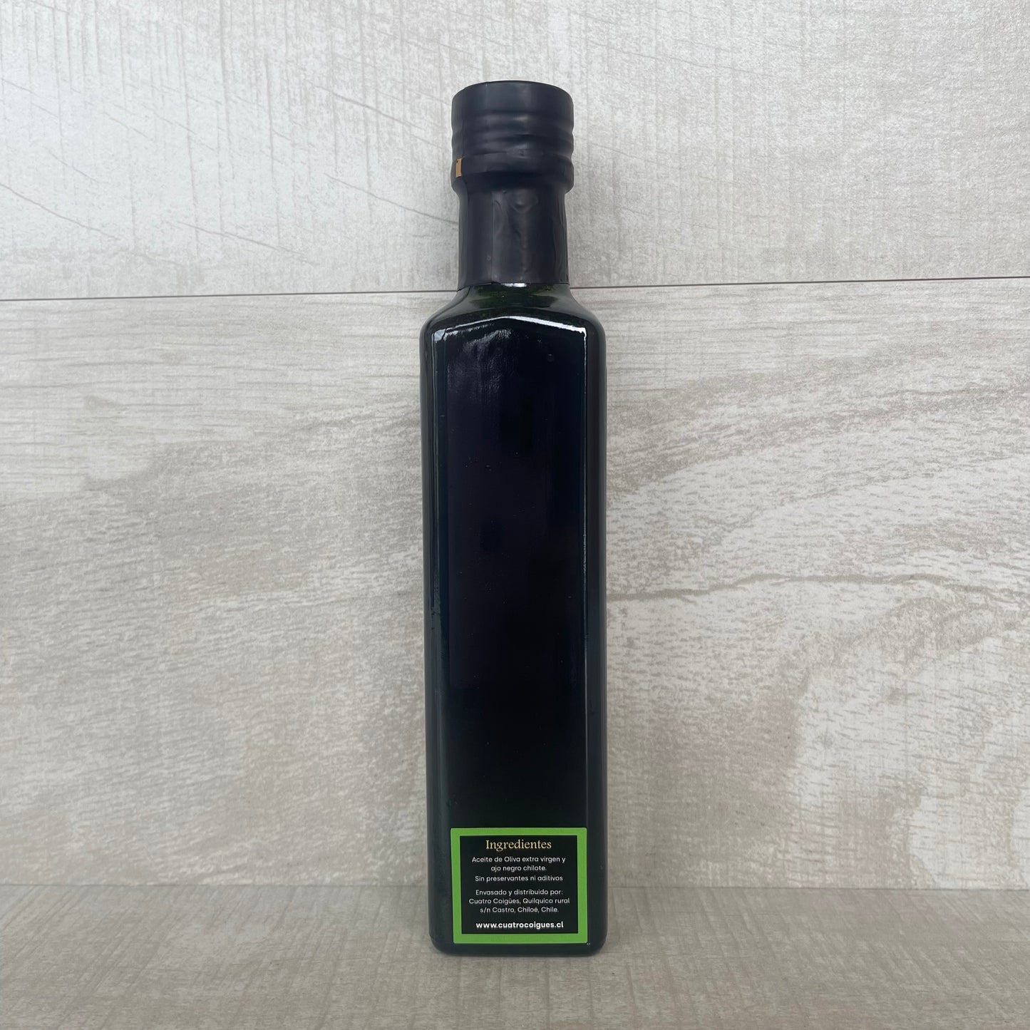 Aceite de oliva emulsionado con extracto de ajo negro